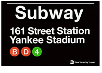 YANKEE STADIUM SUBWAY TIN SIGN EXIT NEW YORK BASEBALL STADIUM 1.00 HOME RUN
