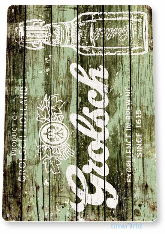 GROLSCH BEER TIN SIGN 11x8 EXCELLENCE IN BREWING SINCE 1615 HOLLAND BAR PUB
