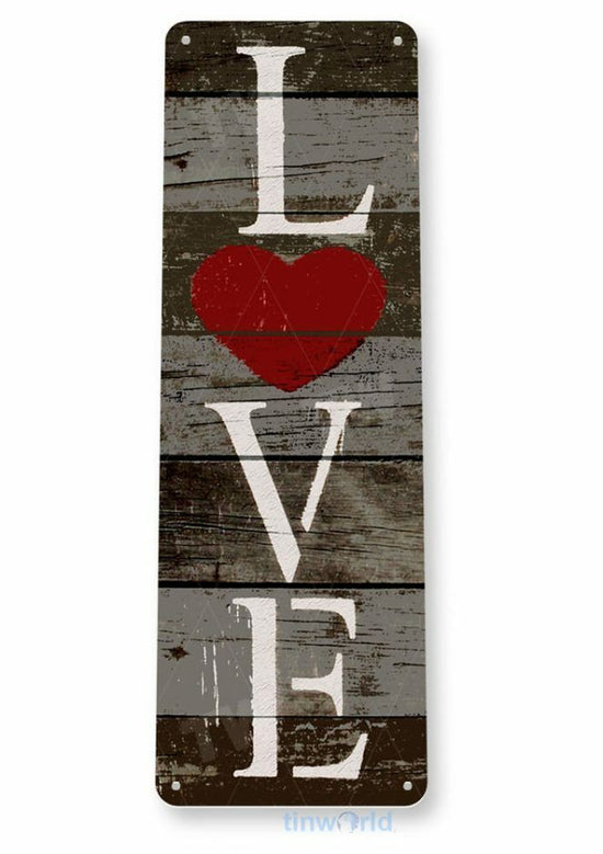 LOVE 11X4 TIN SIGN HOME GARAGE REPRODUCTION HOME IS WHERE THE HEART IS STAGE