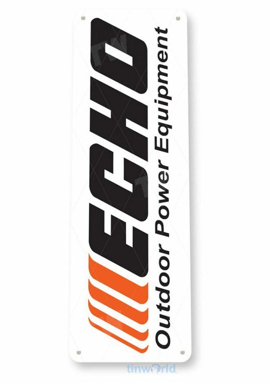 ECHO OUTDOOR POWER 11 X 4 TIN SIGN AUTO AUTOMOBILE MECHANIC ADVERTISEMENT