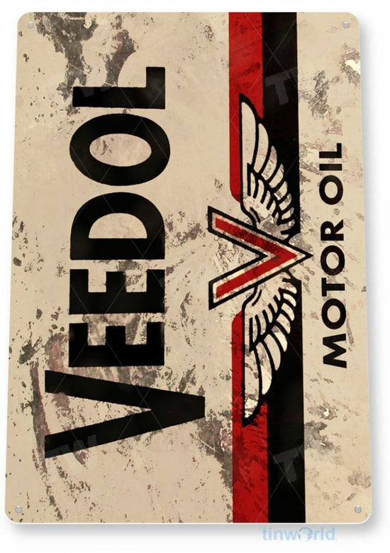VEEDOL MOTOR OILS 11 x 8 TIN SIGN AUTO AUTOMOBILE MECHANIC ADVERTISEMENT