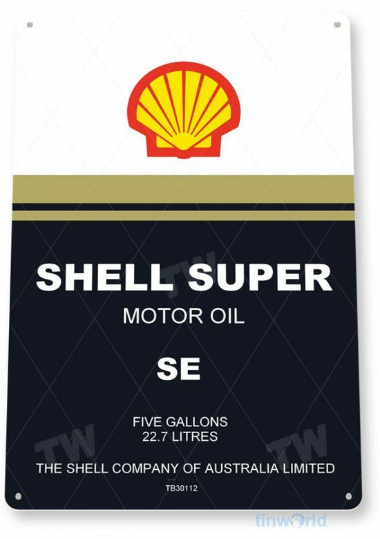 SHELL OIL 11 X 8 TIN SIGN AUTO AUTOMOBILE MECHANIC ADVERTISEMENT STATION PUMP