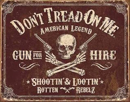 DONT TREAD ON ME TIN SIGN AMENDMENT GUNS CONCEALED CARRY PROTECT RIGHT TO BEAR