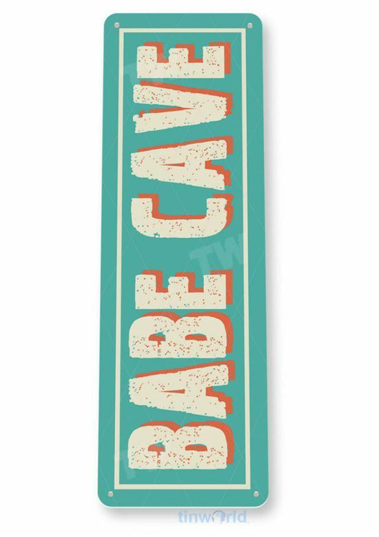BABE CAVE 11X4 TIN SIGN HOME GARAGE REPRODUCTION MAN MERMAID BEE HIVE CLUB