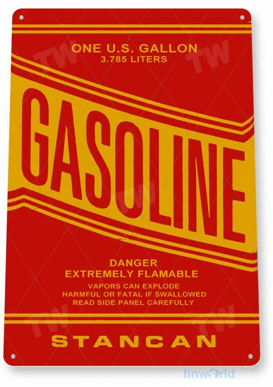 GASOLINE CAN 11 x 8 TIN SIGN AUTO AUTOMOBILE MECHANIC ADVERTISEMENT GAS 5 GALLON
