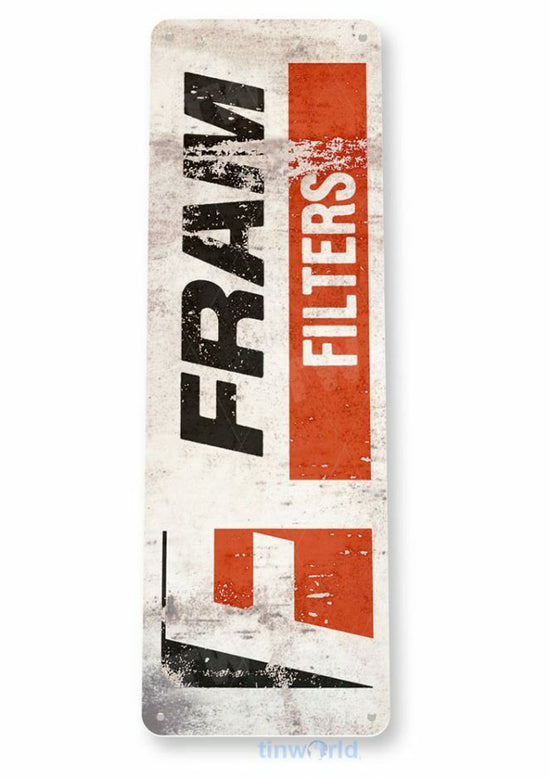 FRAM AIR FILTER 11 X 4 TIN SIGN AUTO AUTOMOBILE MECHANIC ADVERTISEMENT