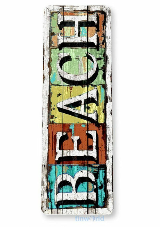 BEACH 11X4 TIN SIGN HOME GARAGE REPRODUCTION TIN SIGN RUSTIC BEACH POOL