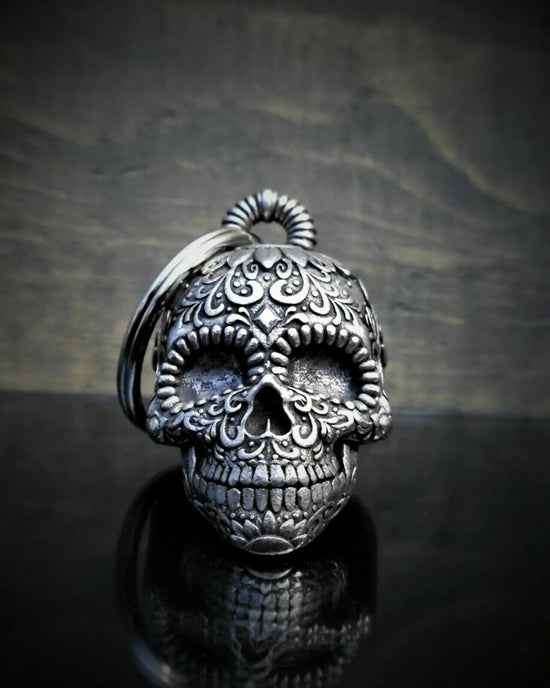 SKULL BIKER BELL MOTORCYCLE ACCESSORY OR KEYCHAIN DRIVE AWAY GREMLINS DED HEAD