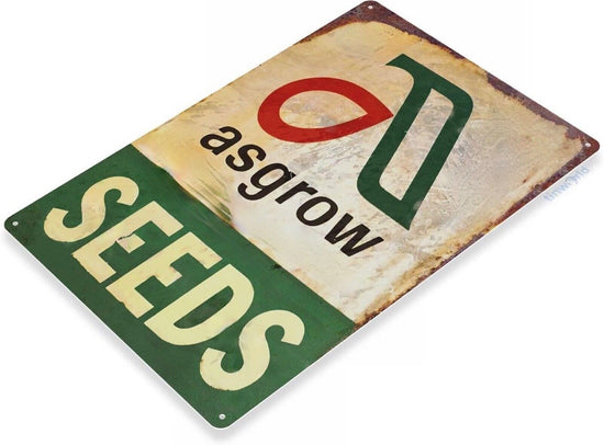 ASGROW SEEDS 11x8  TIN SIGN CREVE COEUR MONSANTO SUNFLOWER CORN ALFALFA SOYBEAN