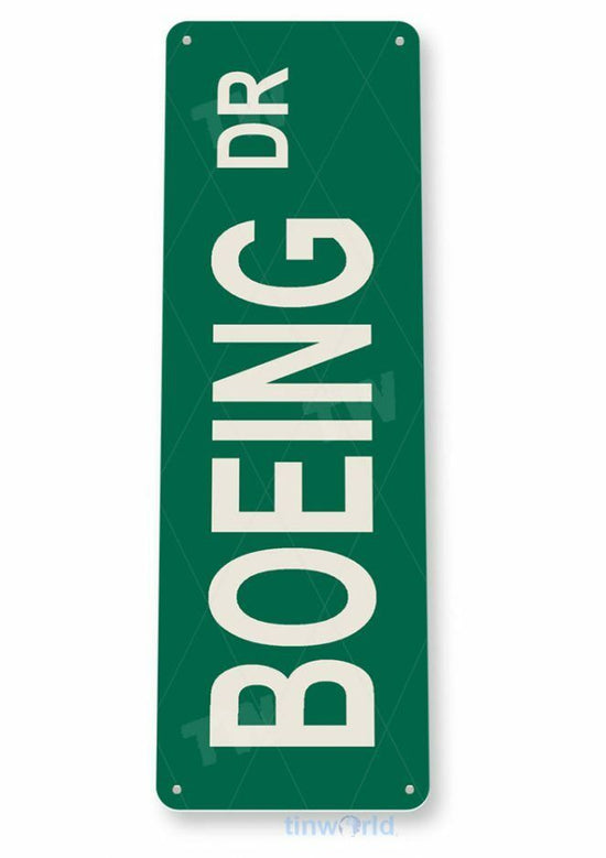 BOEING DR 6x18 TIN SIGN AVIATION AIRPLANE AIRCRAFT RETRO LAX JFK STREET SIGN