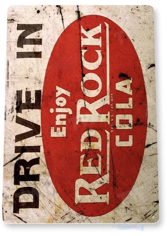 RED ROCK COLA TIN SIGN BABE RUTH GOLDEN GINGER ALE ATHENS RIGHT THE THIRST TIME