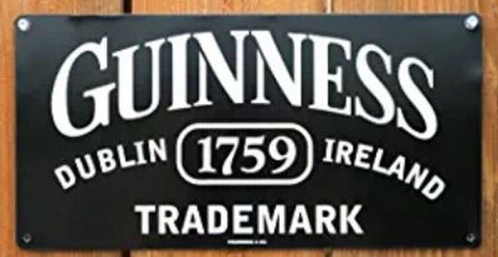 GUINNESS TIN SIGN TRADEMARK 1759 DUBLIN IRELAND IRISH STOUT 14 X 7 BAR PUB