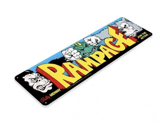 RAMPAGE TIN SIGN ARCADE VIDEO GAME CLASSIC COIN OP CABINET BALLY MIDWAY NINTENDO