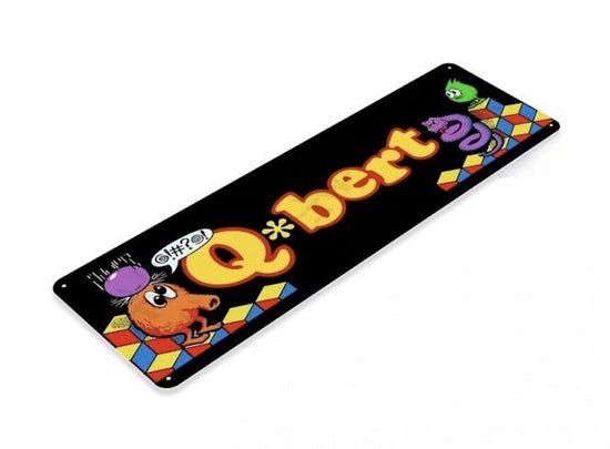 Q*BERT TIN SIGN ARCADE VIDEO GAME CLASSIC COIN OP CABINET QBERT GOTTLIEB 1982