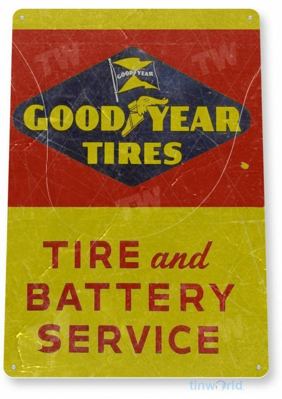 GOODYEAR 11 X 8 TIN SIGN NOSTALGIC REPRODUCTION ADVERTISEMENT USA