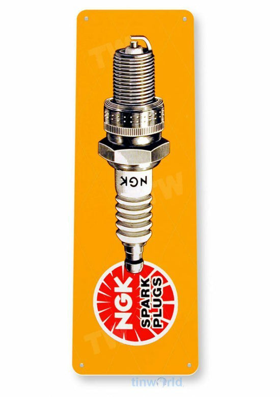 NGK SPARK PLUGS 11 X 4 TIN SIGN NOSTALGIC REPRODUCTION ADVERTISEMENT USA
