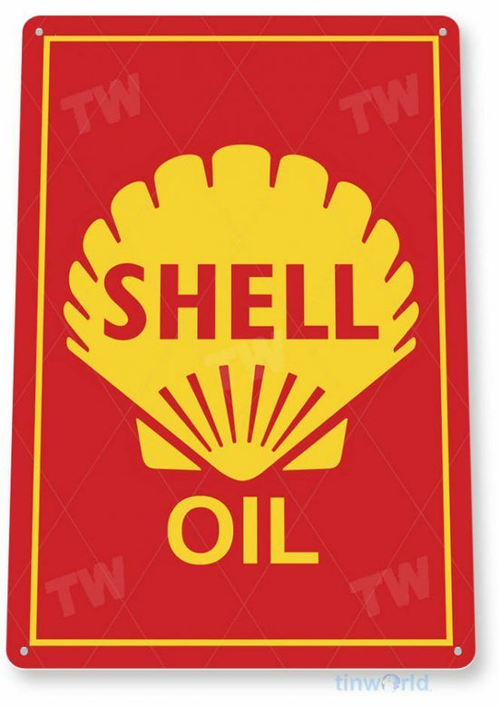 SHELL MOTOR OIL 11 X 8 TIN SIGN AUTO AUTOMOBILE MECHANIC ADVERTISEMENT GAS