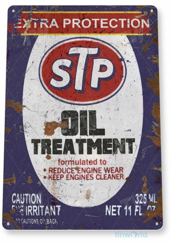 STP TIN SIGN STUDEBAKER TESTED PRODUCT FORMULA ONE TEAM OIL LUBRICANT