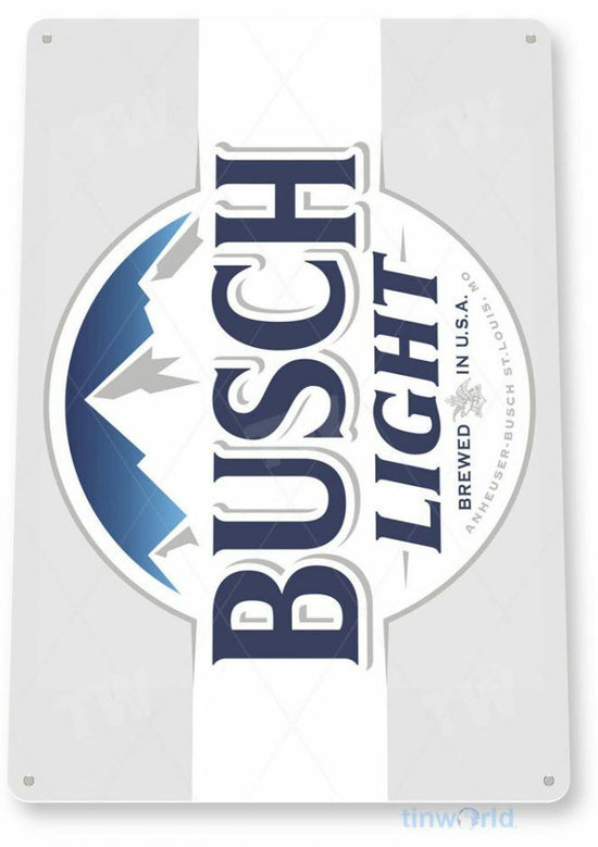BUSCH LIGHT 11X8 TIN SIGN BREW BAR PUB BREWING COMPANY HEAD FOR THE MOUNTAINS