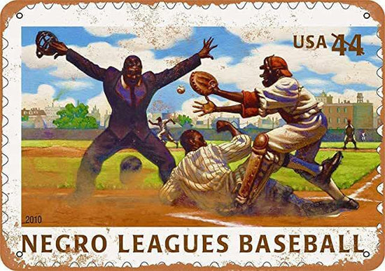 NEGRO LEAGUE TIN SIGN RUBE FOSTER NATIONAL MONARCHS GIANTS STARS EAGLES CLOWNS