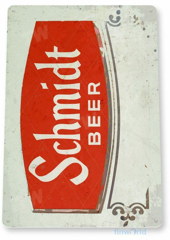 SCHMIDT BREWERY 11 X 8 TIN SIGN BREWING COMPANY BAR PUB TAVERN