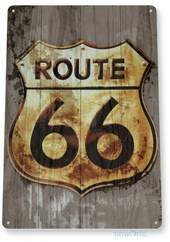 Route 66 11 X 8 TIN SIGN AUTO AUTOMOBILE MECHANIC ADVERTISEMENT GET YOUR KICKS
