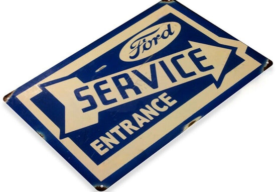 FORD SERVICE ENTRANCE TIN SIGN DEALER DEALERSHIP QUALITY PARTS SALES CAR LOT