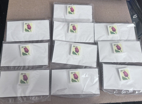 Lot Of 10 Rose 29 Cent Stamp Lapel Pins - USPS Postage Stamp Broach - Free Ship
