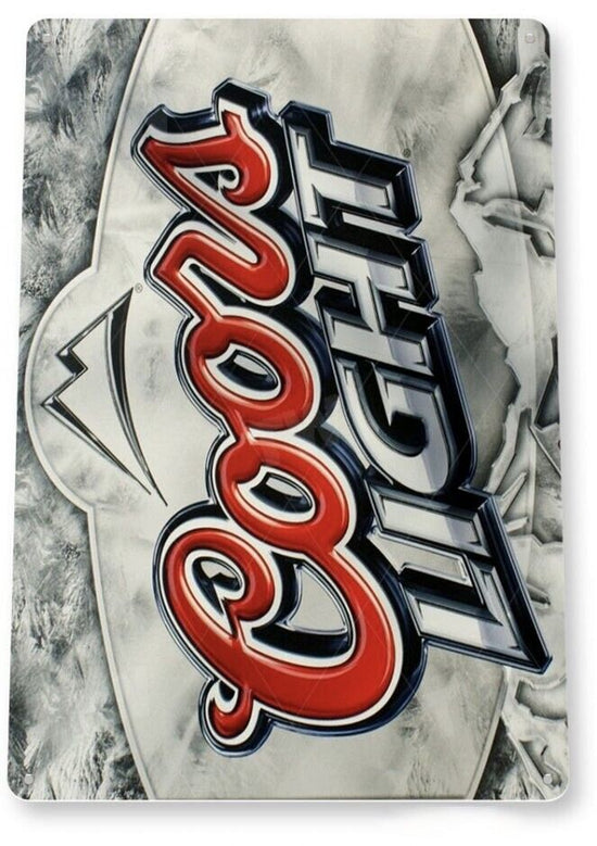 COORS LIGHT BEER TIN SIGN ADOLPH COORS GOLDEN COLORADO THE SILVER BULLET CAN