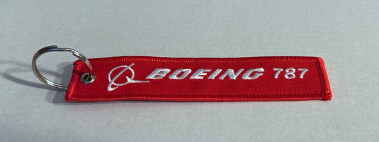 Boeing 787 keychain -  double sided - new aircraft key ring - attach keys
