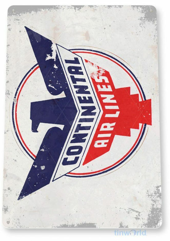 CONTINENTAL 11 X  8 TIN SIGN AVIATION AIRPLANE AIRCRAFT RETRO LAGUARDIA LAX JFK
