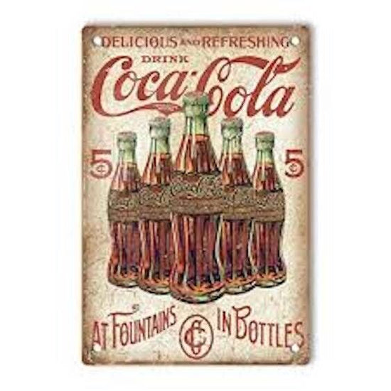 COKE COCA COLA TIN SIGN DRUG STORE FOUNTAIN TASTY FREEZE THE SPOT BOTTLE DAIRY