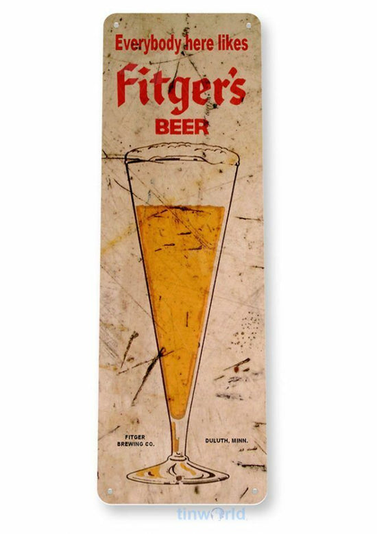 FITGERS BEER 11X4 TIN SIGN BREW BAR PUB BREWING COMPANY DULUTH MINNESOTA STORE