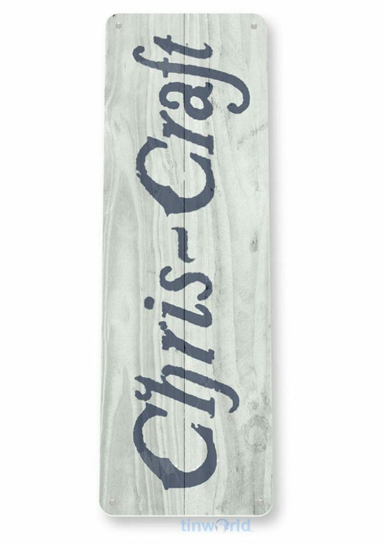 CHRIS CRAFT 11X4 TIN SIGN HOME GARAGE REPRODUCTION TIN SIGN RUSTIC BOAT WOOD MI