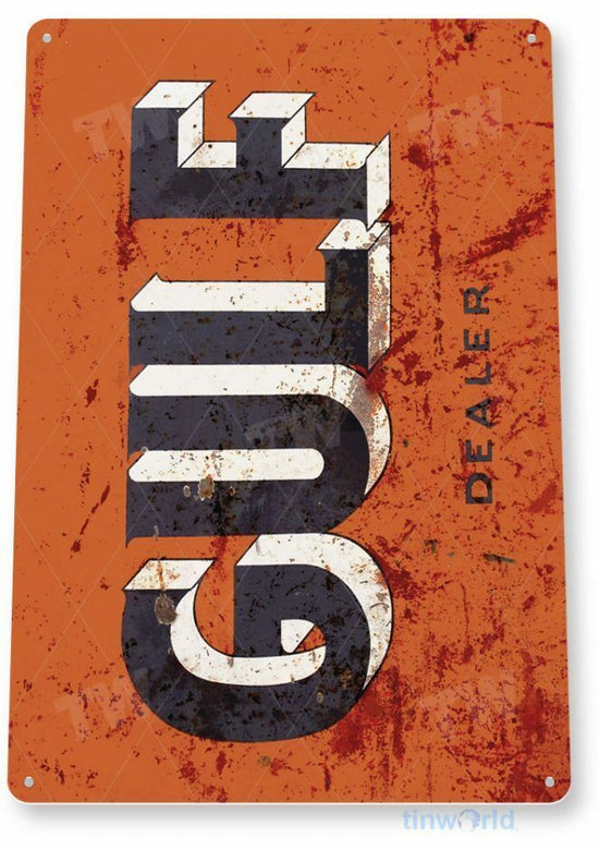 GULF OIL AND GAS 11 X 8 TIN SIGN NOSTALGIC REPRODUCTION ADVERTISEMENT USA