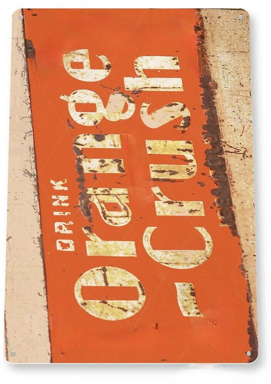 ORANGE CRUSH TIN SIGN MADE FROM FRESH ORANGES THAT SWEET CRAVING JULIUS DQ FLOAT