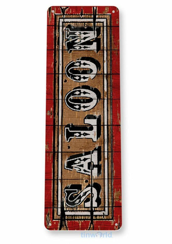 SALOON 11X4 TIN SIGN BAR PUB BREWING COMPANY BEER SAM HOUSTON GHOST TOWN CO AZ