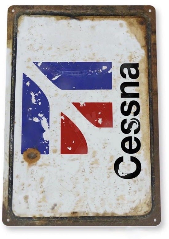CESSNA 11 X 8 TIN SIGN AVIATION AIRPLANE AIRCRAFT MANUFACTURING CORPORATION