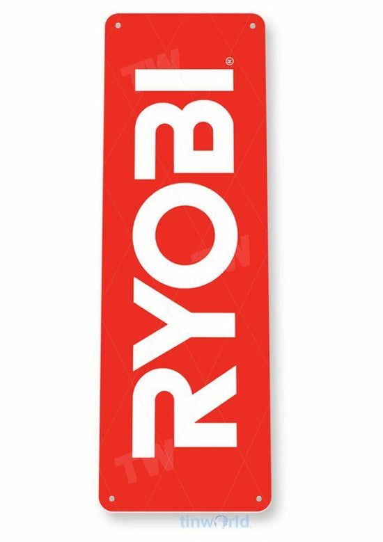 RYOBI 11 X 4 TIN SIGN AUTO AUTOMOBILE MECHANIC ADVERTISEMENT