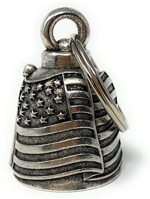 AMERICAN FLAG BIKER BELL MOTORCYCLE ACCESSORY OR KEYCHAIN HARLEY STURGIS