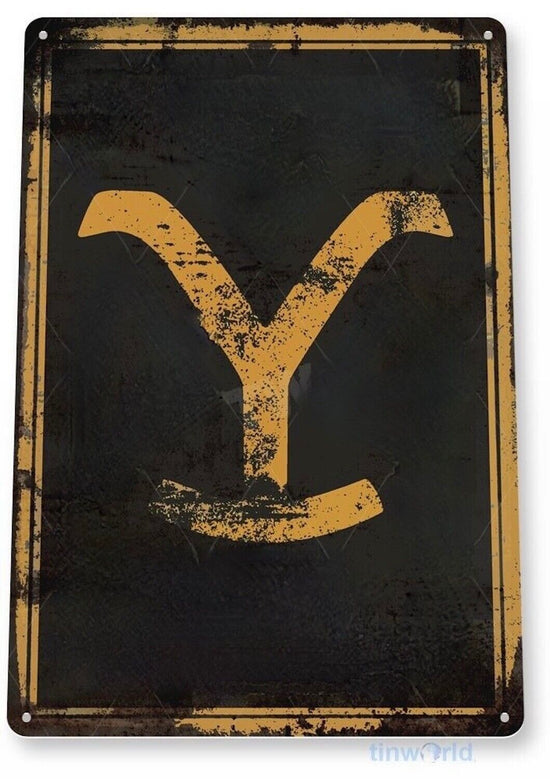 YELLOWSTONE TIN SIGN 11X8 INCH REPRODUCTION RUSTIC RANCH METAL SIGN