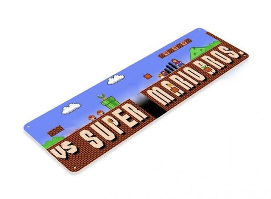 SUPER MARIO BROS TIN SIGN ARCADE VIDEO GAME CLASSIC COIN OP BROTHERS MUSHROOM