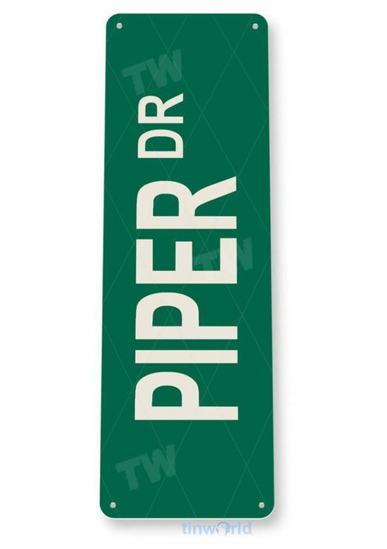 PIPER 6x18 inch TIN SIGN AVIATION AIRPLANE AIRCRAFT RETRO CUB MANUFACTURER DRIVE