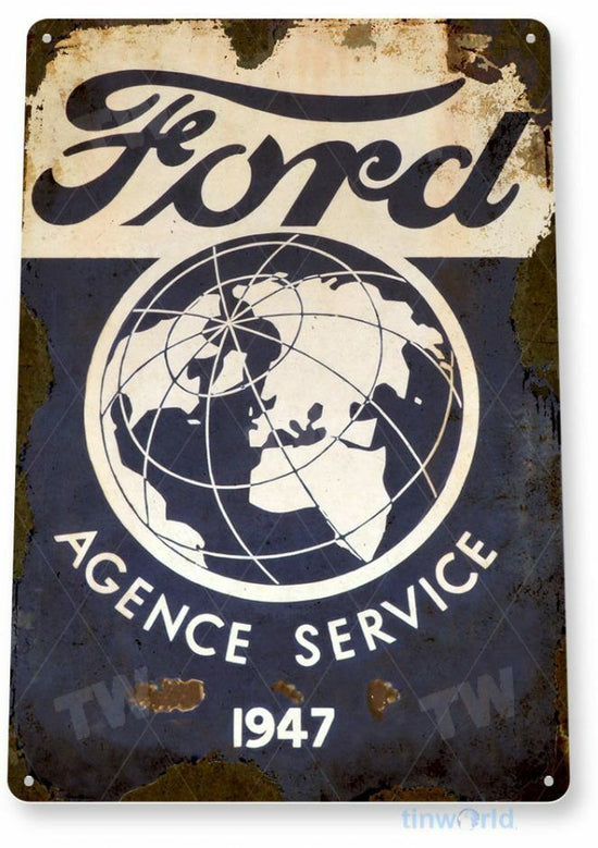 FORD SERVICE 11 x 8 TIN SIGN AUTO AUTOMOBILE MECHANIC ADVERTISEMENT MOTOR CO