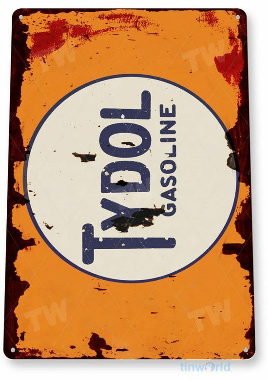 TYDOL GASOLINE 11 x 8 TIN SIGN AUTO AUTOMOBILE MECHANIC ADVERTISEMENT
