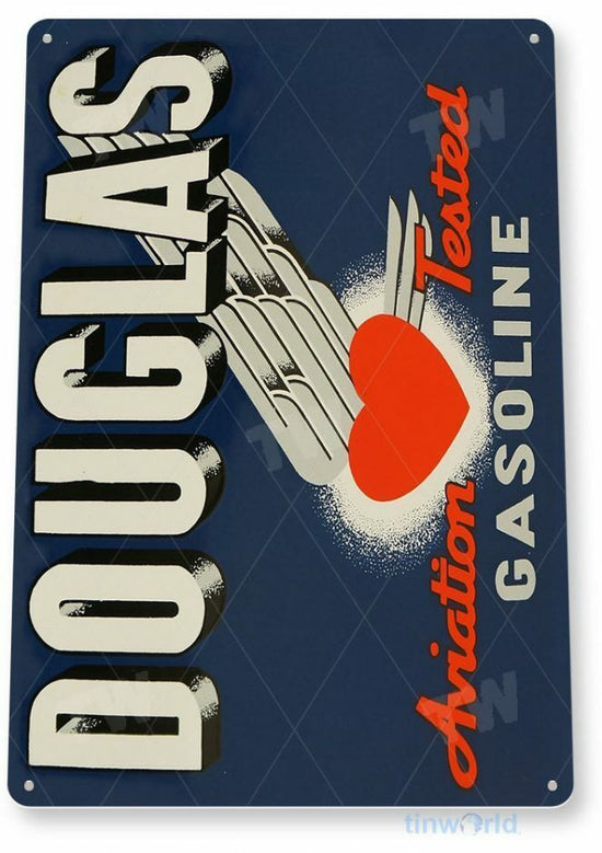 DOUGLAS AVIATION GASOLINE 11 X 8  TIN SIGN AVIATION AIRPLANE AIRCRAFT RETRO