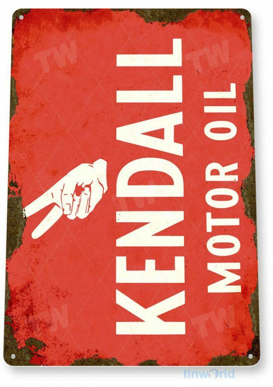 KENDALL OIL 11 X 8 TIN SIGN NOSTALGIC REPRODUCTION ADVERTISEMENT USA