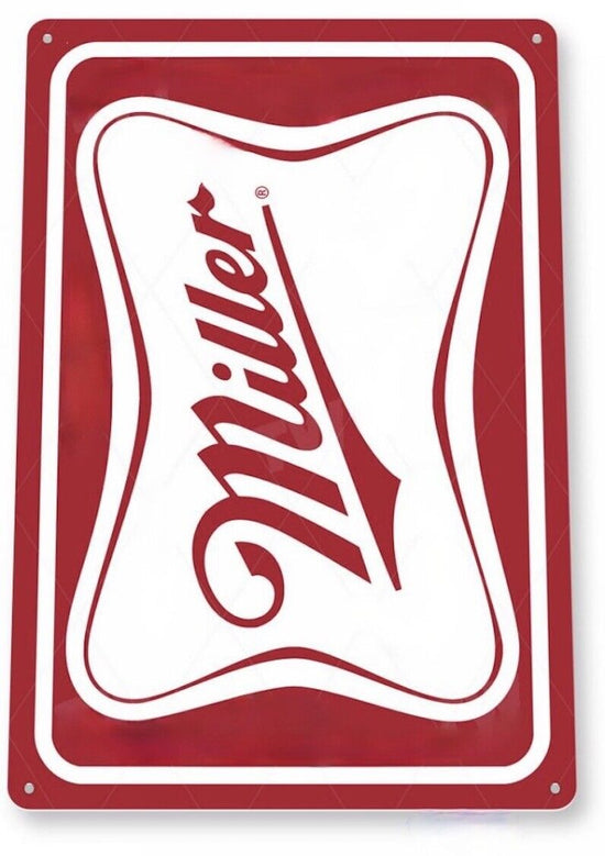 MILLER BEER TIN SIGN THE CHAMPAGNE OF BEERS TIME ONE BEER STANDS CLEAR TO RELAX