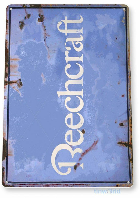 BEECHCRAFT AVIATION MOTOR OIL 11 X 8  TIN SIGN AVIATION AIRPLANE AIRCRAFT RETRO