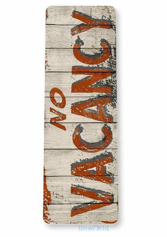NO VACANCY 11X4 TIN SIGN HOME GARAGE REPRODUCTION TIN SIGN RUSTIC HOTEL MOTEL